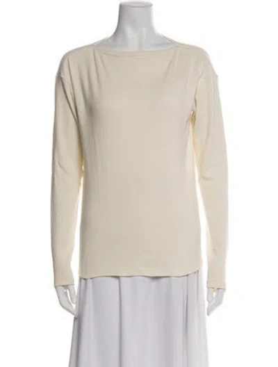 Pre-owned Raey Bateau Neckline Long Sleeve Top In Green