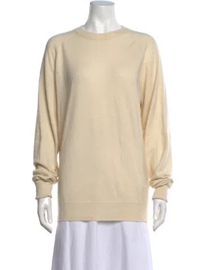 Pre-owned Raey Cashmere Crew Neck Sweater In White
