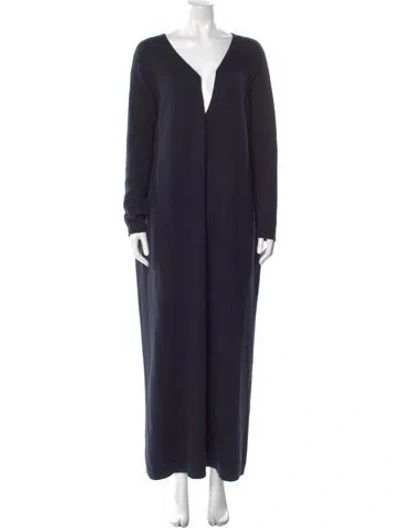 Pre-owned Raey Cashmere Long Dress In Blue