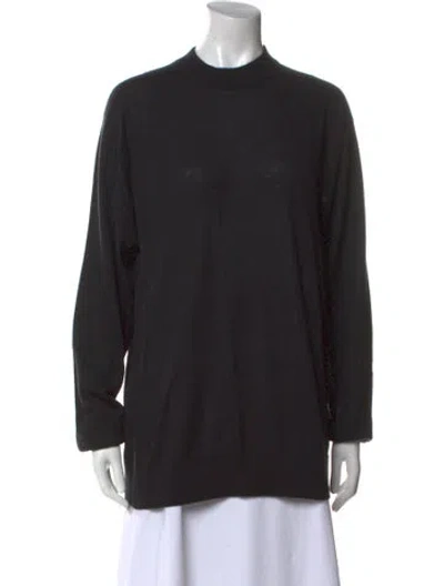 Pre-owned Raey Cashmere Mock Neck Sweater In Black