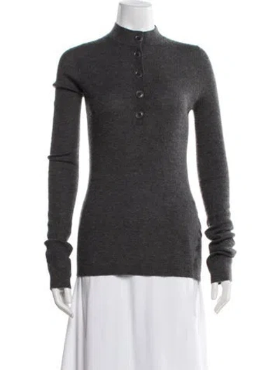 Pre-owned Raey Cashmere Mock Neck Sweater In Grey