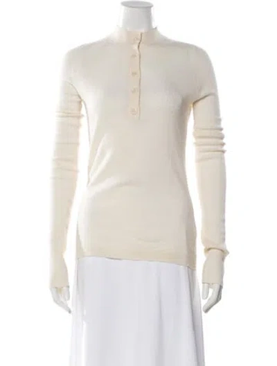Pre-owned Raey Cashmere Mock Neck Sweater In Neutral