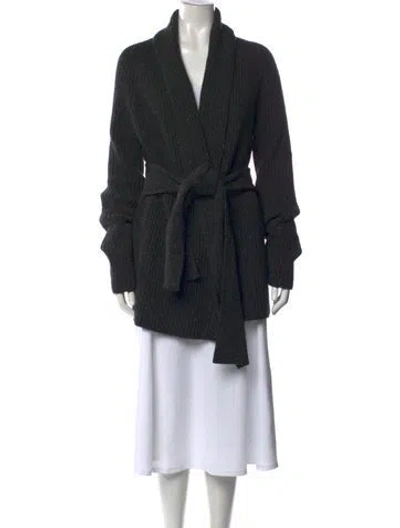 Pre-owned Raey Cashmere Open Front Sweater In Black