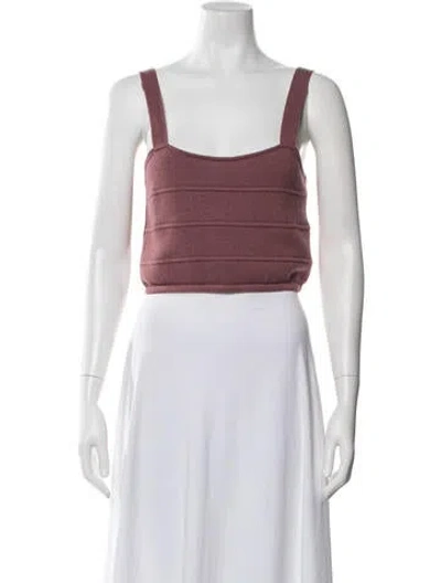 Pre-owned Raey Cashmere Scoop Neck Crop Top In Black
