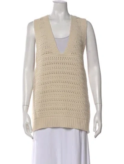 Pre-owned Raey Cashmere Striped Sweater In Neutral