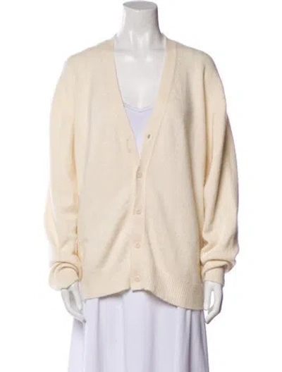 Pre-owned Raey Cashmere V-neck Sweater In Neutral