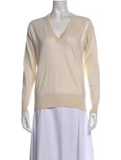 Pre-owned Raey Cashmere V-neck Top In Neutrals