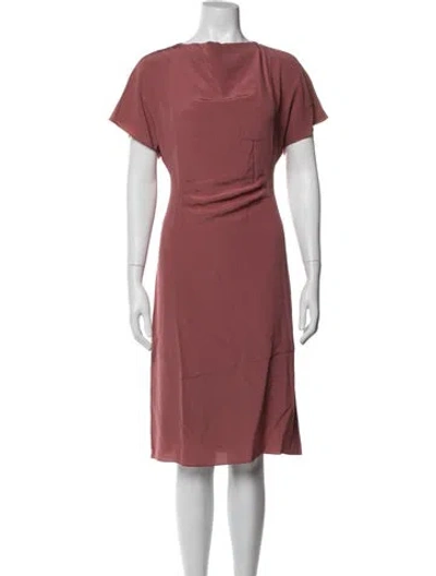 Pre-owned Raey Cowl Neck Knee-length Dress In Pink