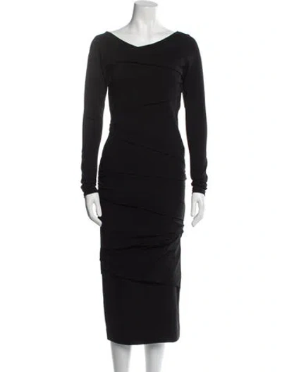 Pre-owned Raey Cowl Neck Long Dress In Black
