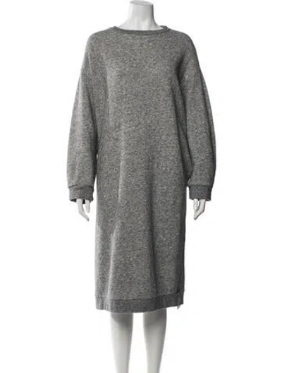 Pre-owned Raey Crew Neck Knee-length Dress In Grey