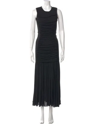 Pre-owned Raey Crew Neck Long Dress In Black