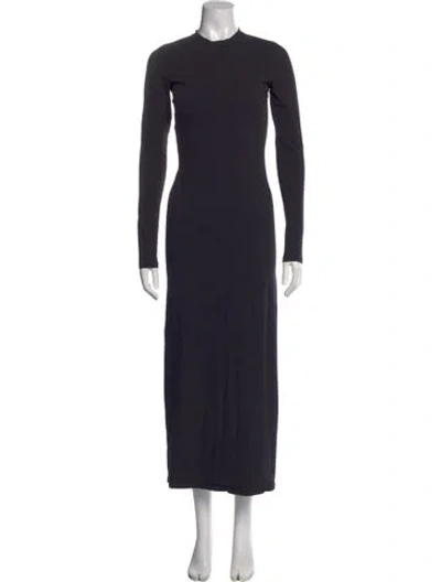 Pre-owned Raey Crew Neck Long Dress In Black