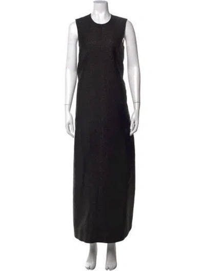 Pre-owned Raey Crew Neck Long Dress In Black