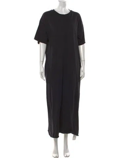 Pre-owned Raey Crew Neck Long Dress In Black