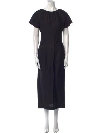 Pre-owned Raey Crew Neck Long Dress In Blue