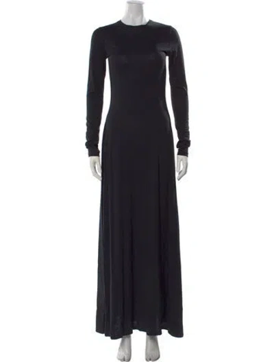 Pre-owned Raey Crew Neck Long Dress In Blue