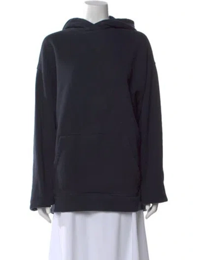 Pre-owned Raey Crew Neck Long Sleeve Hoodie In Blue