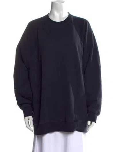Pre-owned Raey Crew Neck Long Sleeve Sweatshirt In Blue