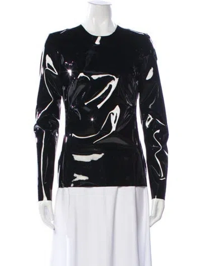 Pre-owned Raey Crew Neck Long Sleeve Top In Black