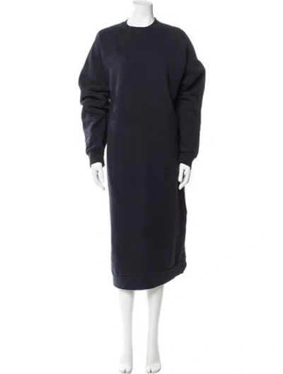 Pre-owned Raey Crew Neck Midi Length Dress In Blue