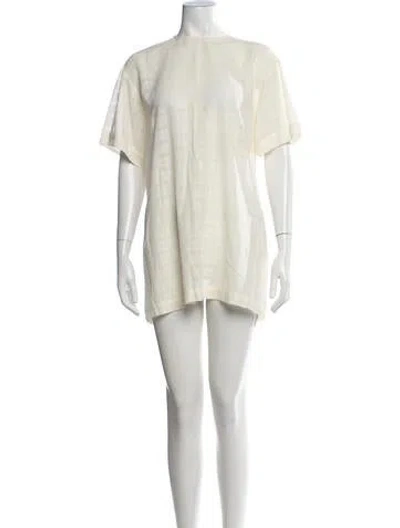 Pre-owned Raey Crew Neck Mini Dress In Neutrals