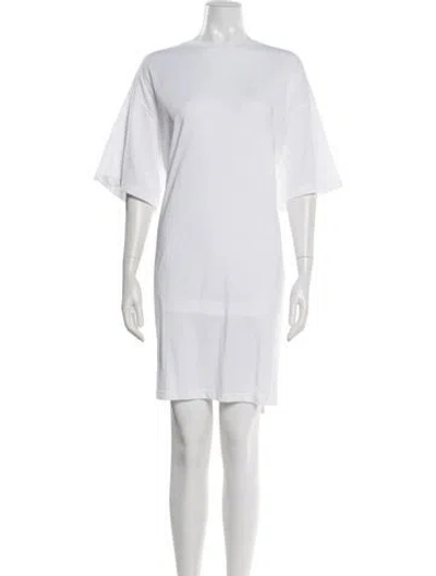 Pre-owned Raey Crew Neck Mini Dress In White