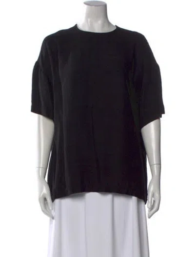 Pre-owned Raey Crew Neck Short Sleeve Top In Black