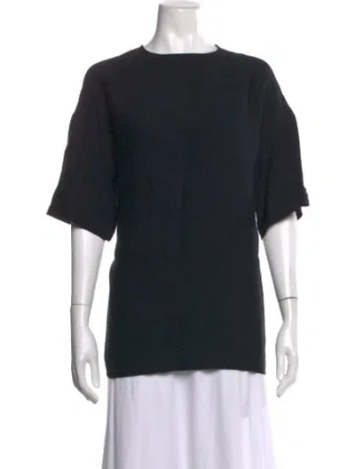 Pre-owned Raey Crew Neck Short Sleeve Top In Black