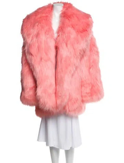 Pre-owned Raey Faux Fur Coat In Pink