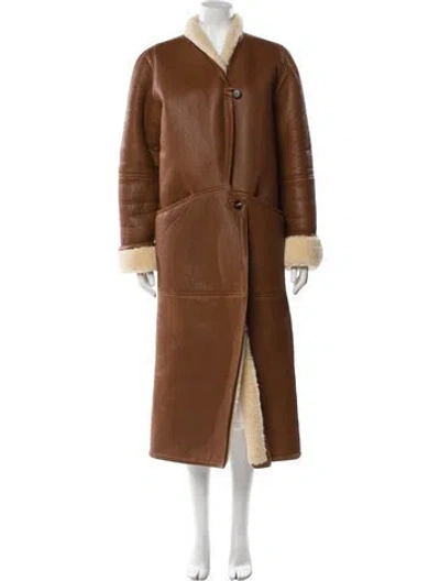 Pre-owned Raey Lambskin Faux Fur Coat In Brown