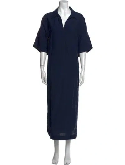 Pre-owned Raey Linen Long Dress In Blue