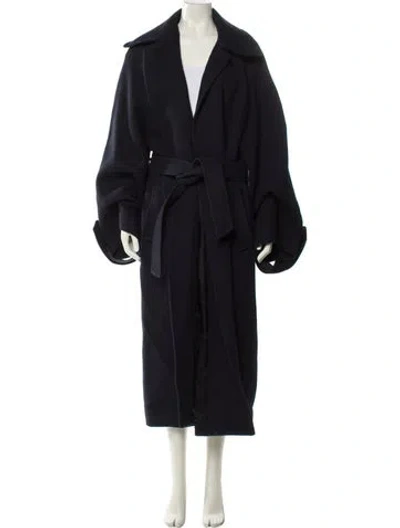 Pre-owned Raey Linen Trench Coat In Blue