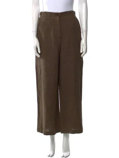 Pre-owned Raey Linen Wide Leg Pants In Brown