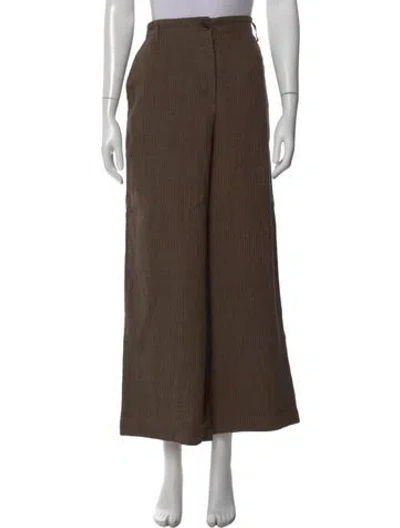 Pre-owned Raey Linen Wide Leg Pants In Brown