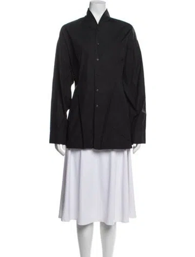 Pre-owned Raey Long Sleeve Button-up Top In Blue