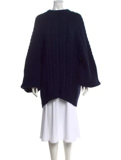 Pre-owned Raey Merino Wool Crew Neck Sweater In Blue