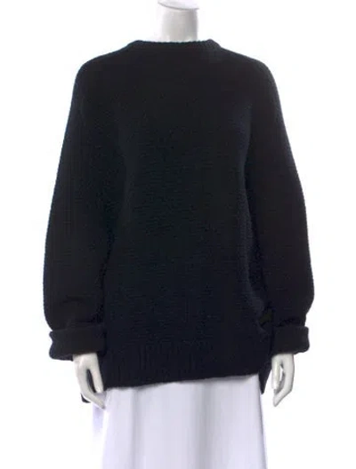 Pre-owned Raey Merino Wool Mock Neck Sweater In Blue