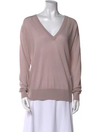 Pre-owned Raey Merino Wool V-neck Sweater In Purple