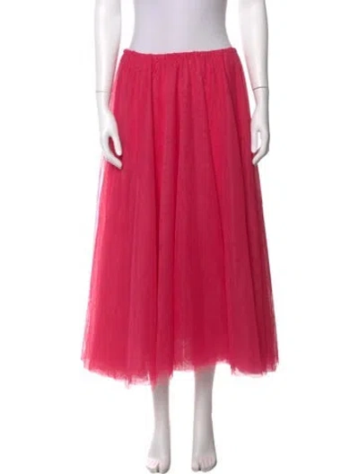 Pre-owned Raey Mesh Accents Midi Length Skirt In Pink
