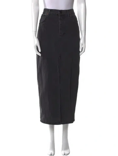 Pre-owned Raey Midi Length Skirt In Black
