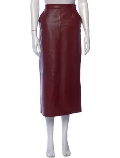 Pre-owned Raey Midi Length Skirt In Burgundy