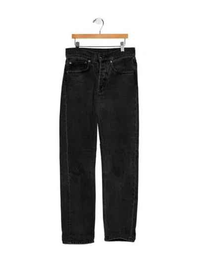 Pre-owned Raey Mid-rise Straight Leg Jeans In Black