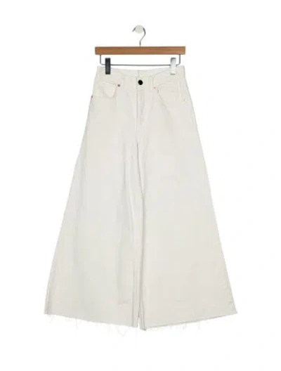 Pre-owned Raey Mid-rise Wide Leg Jeans In White