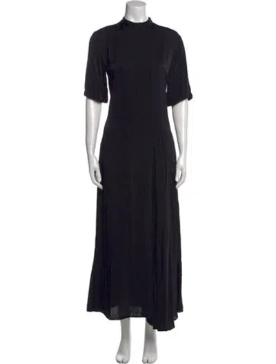 Pre-owned Raey Mock Neck Long Dress In Black