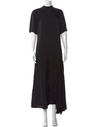 Pre-owned Raey Mock Neck Long Dress In Black