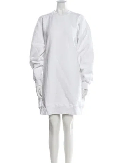 Pre-owned Raey Mock Neck Mini Dress In White