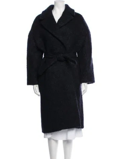 Pre-owned Raey Mohair Faux Fur Coat In Blue
