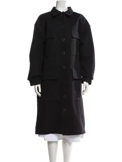 Pre-owned Raey Nylon Trench Coat In Black