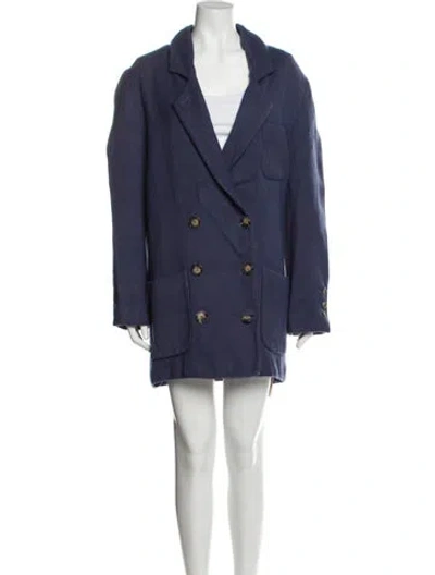 Pre-owned Raey Peacoat In Blue