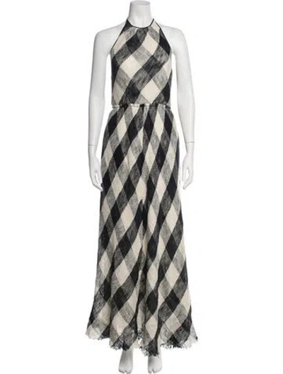 Pre-owned Raey Plaid Print Long Dress In Neutrals